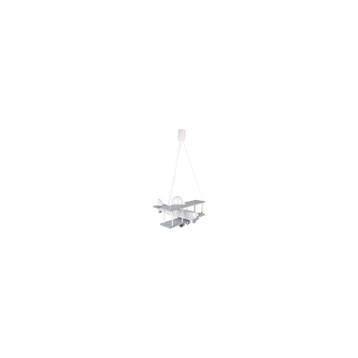 Hanging lamp Aeroplane large grey and white