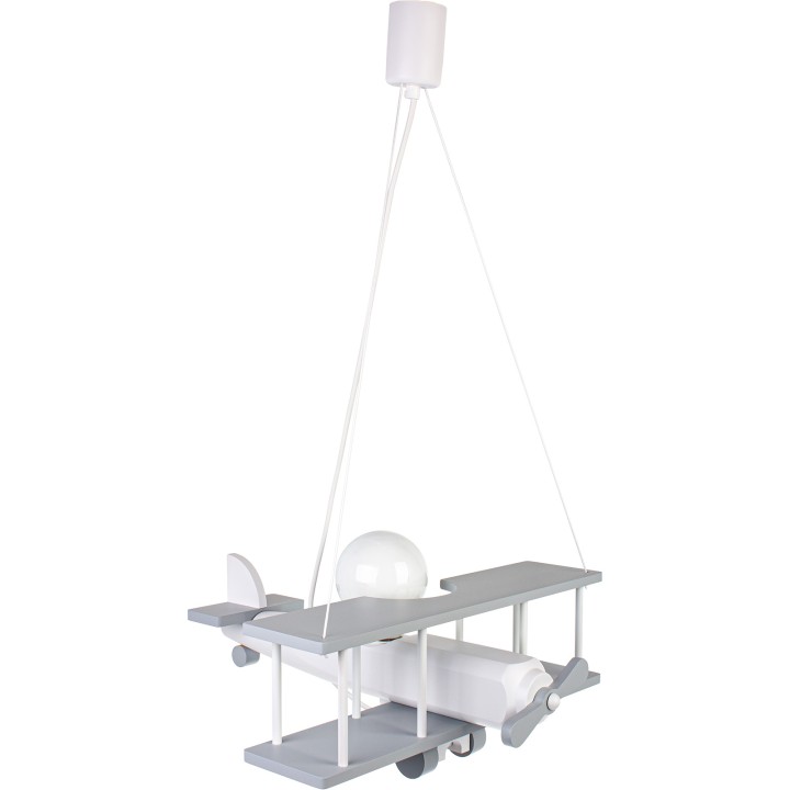 Hanging lamp Aeroplane large grey and white