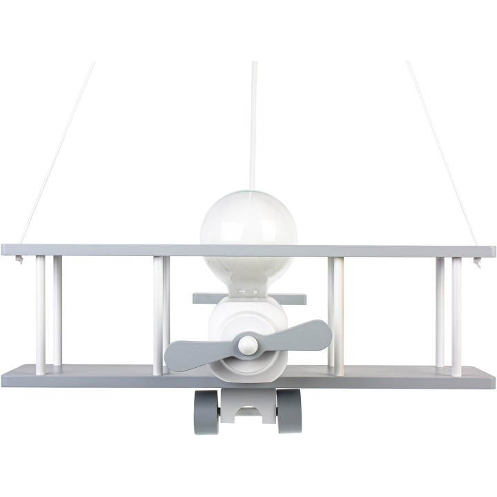 Hanging lamp Aeroplane large grey and white