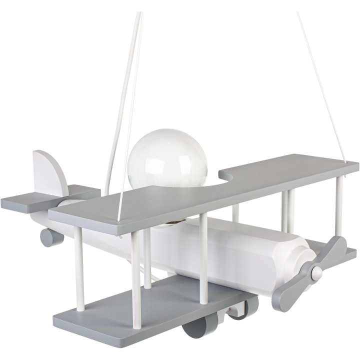 Hanging lamp Aeroplane large grey and white