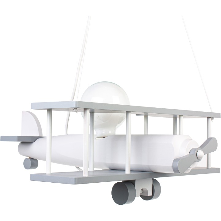 Hanging lamp Aeroplane large grey and white