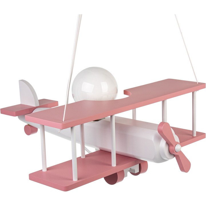Hanging lamp Plane large pink and white