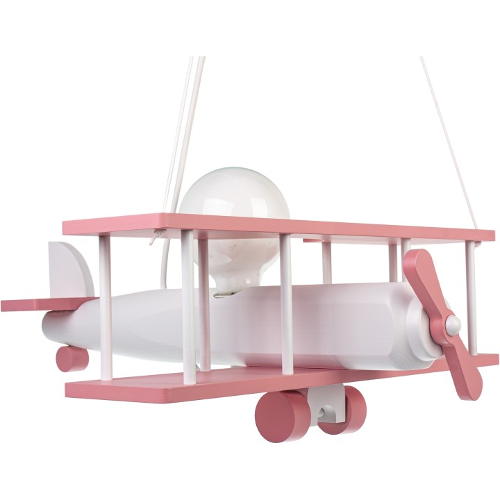 Hanging lamp Plane large pink and white