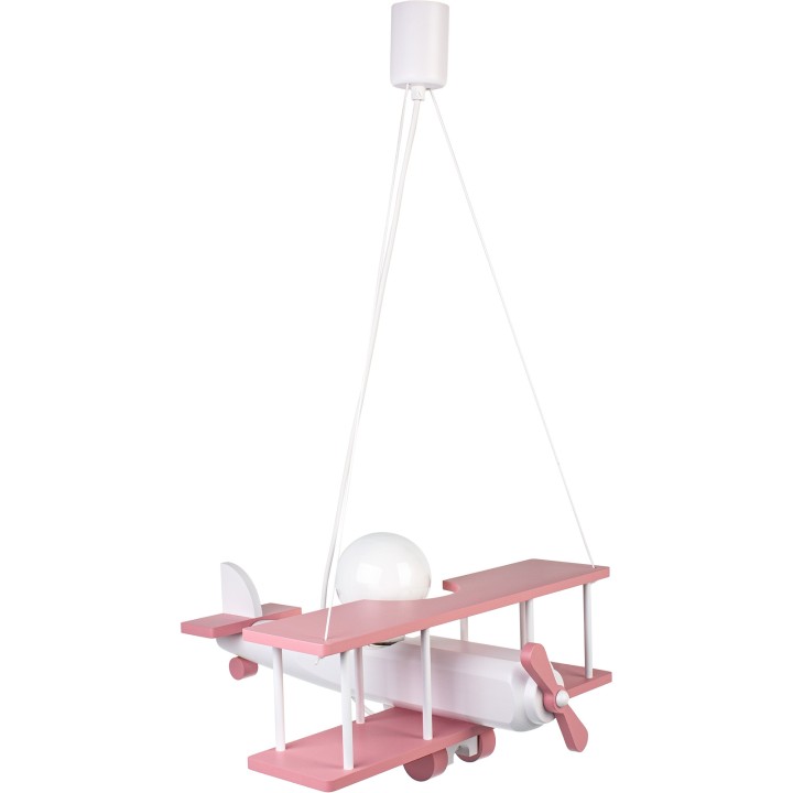 Hanging lamp Plane large pink and white