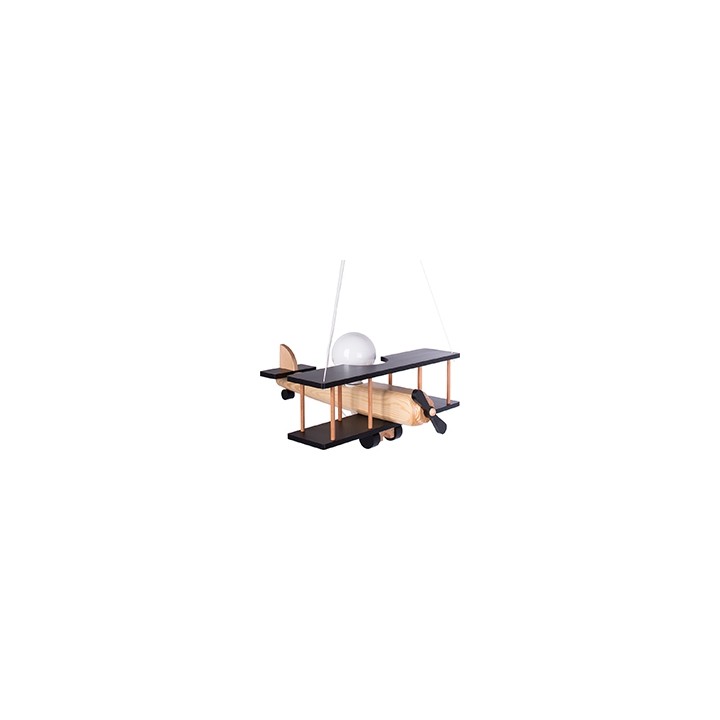 Hanging lamp Aircraft large black and natural