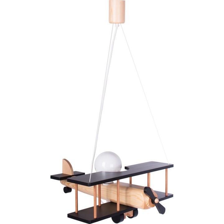 Hanging lamp Aircraft large black and natural