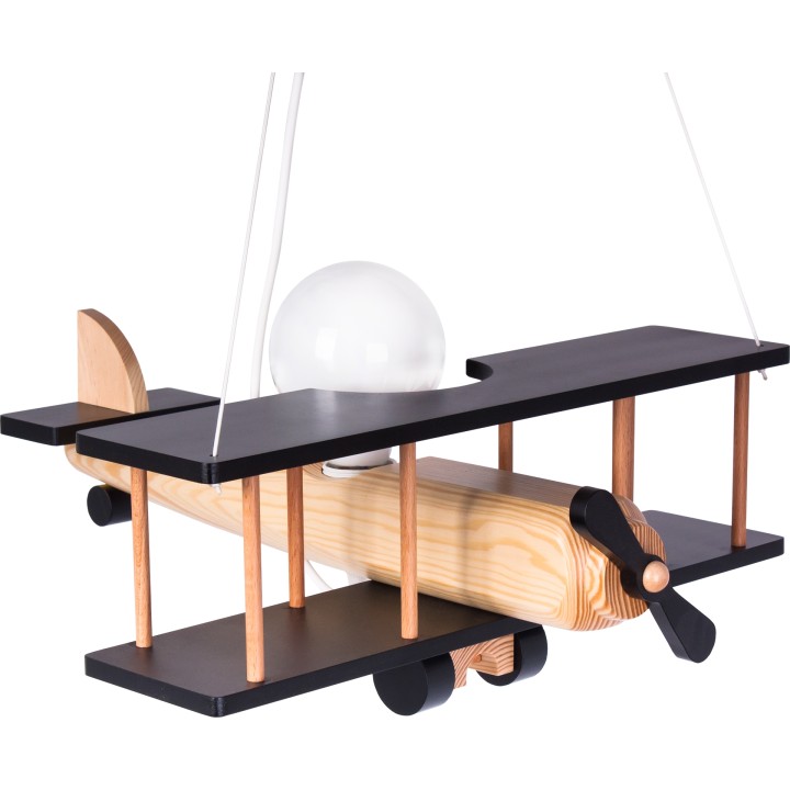 Hanging lamp Aircraft large black and natural