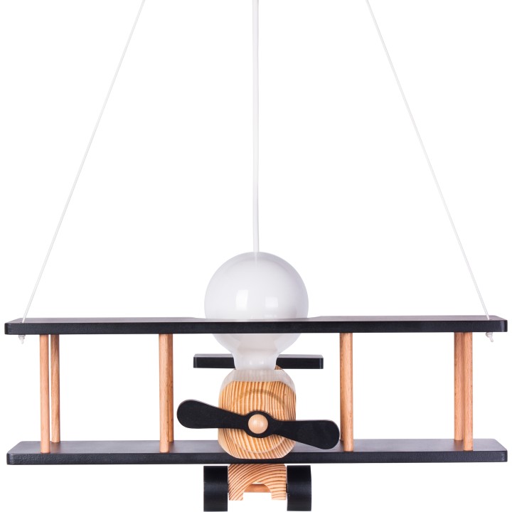Hanging lamp Aircraft large black and natural
