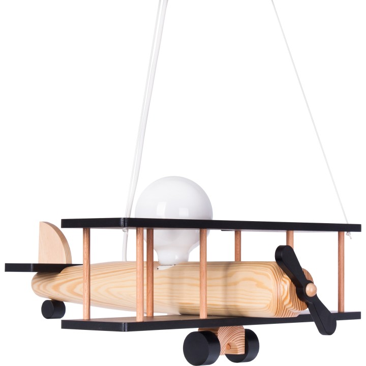 Hanging lamp Aircraft large black and natural