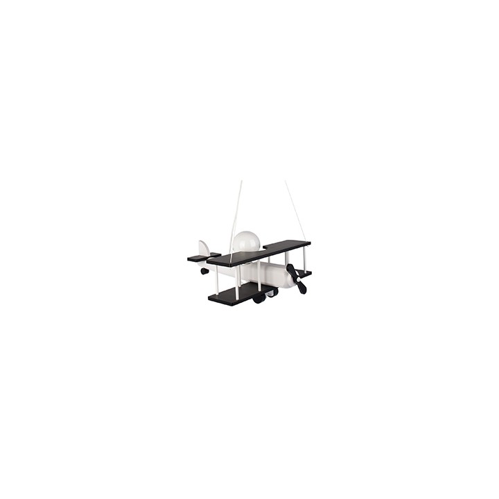 Hanging lamp Aeroplane large black and white