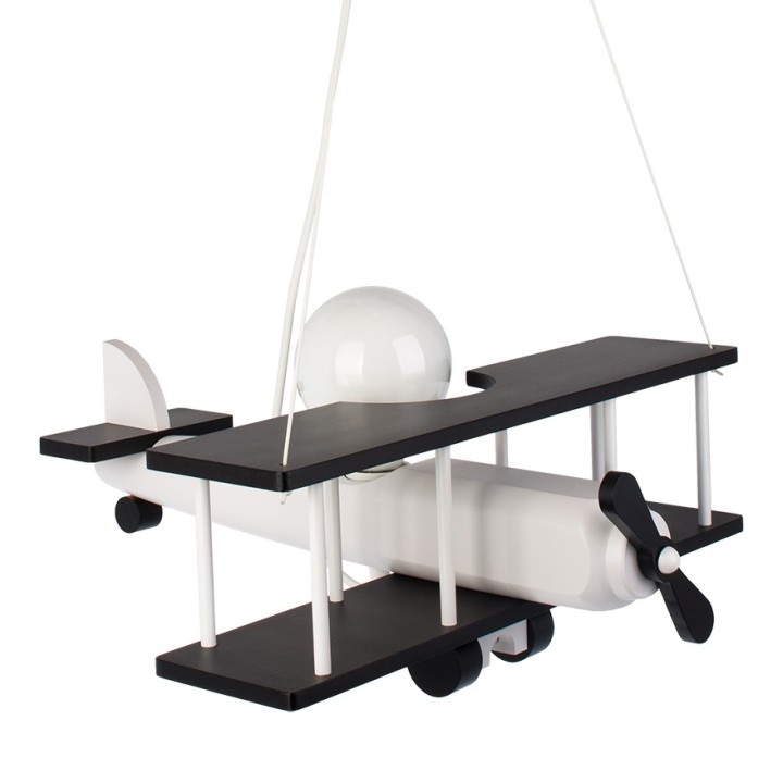 Hanging lamp Aeroplane large black and white