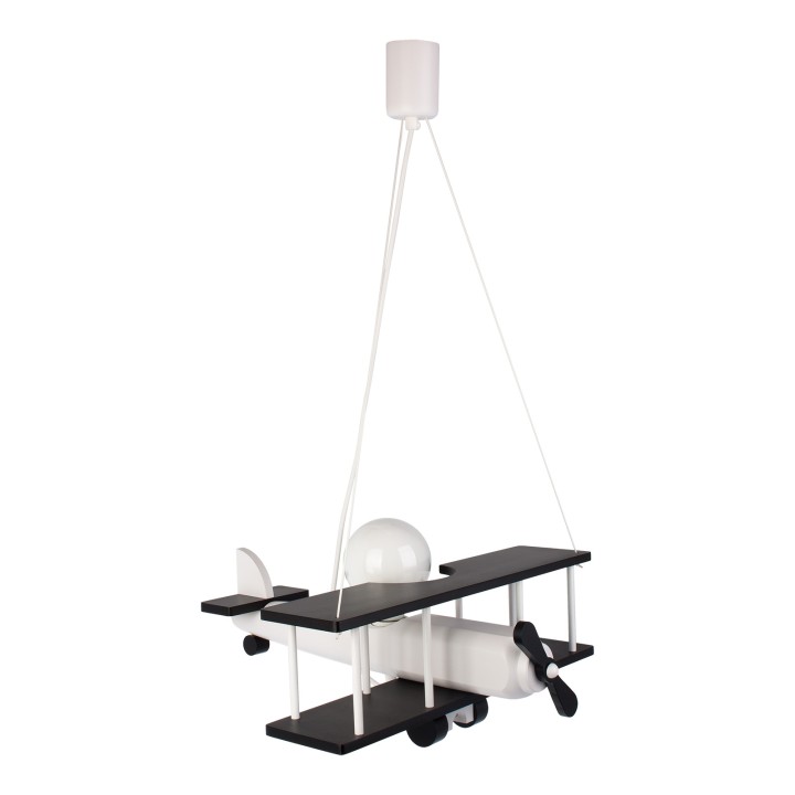 Hanging lamp Aeroplane large black and white