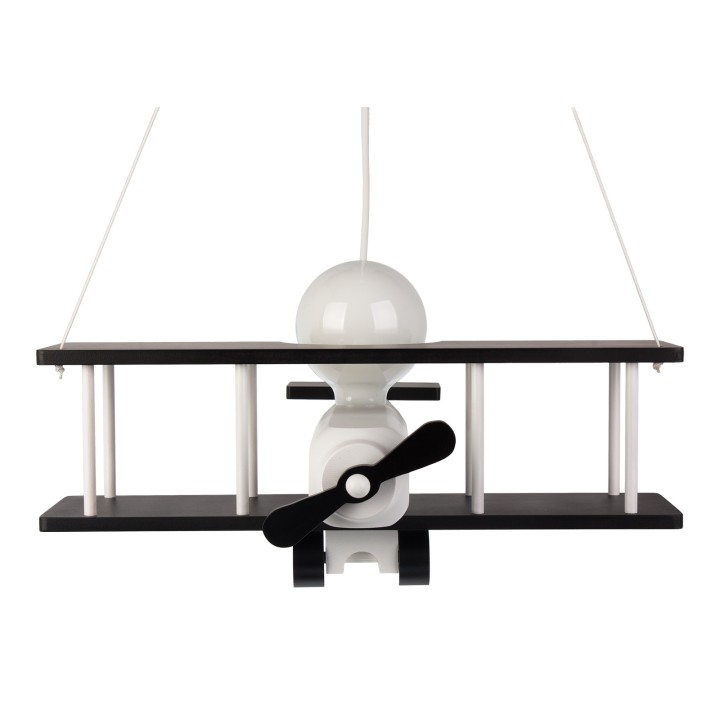 Hanging lamp Aeroplane large black and white