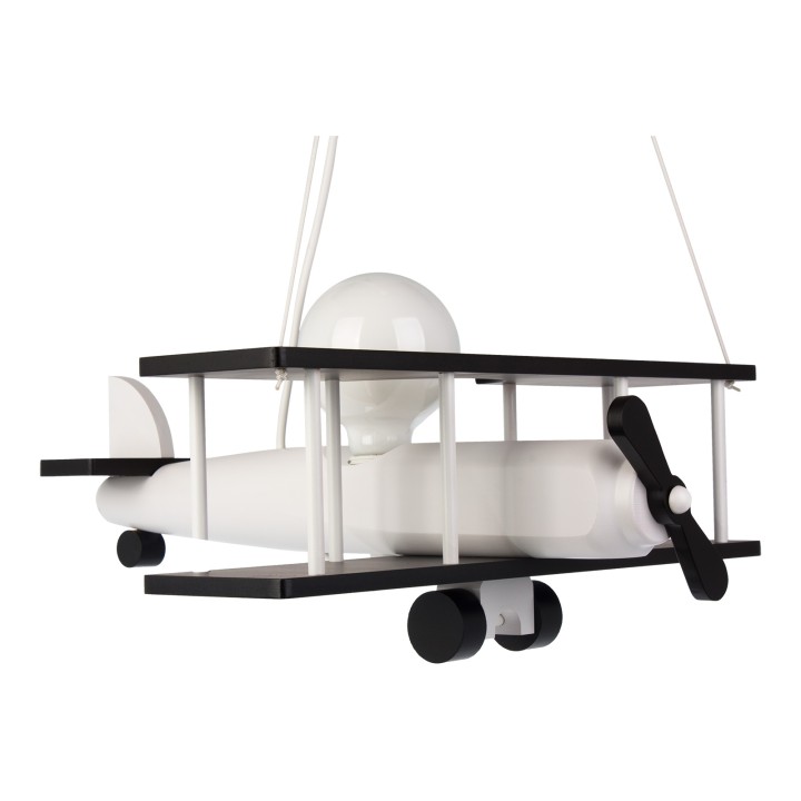 Hanging lamp Aeroplane large black and white