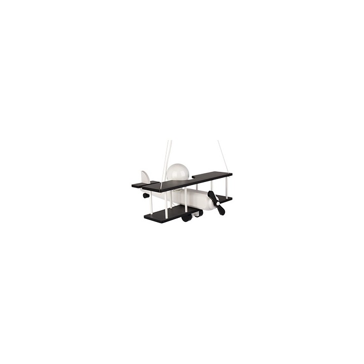 Hanging lamp Aeroplane large black and white