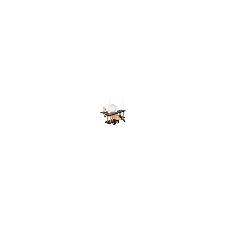 Hanging lamp Aeroplane small black and natural