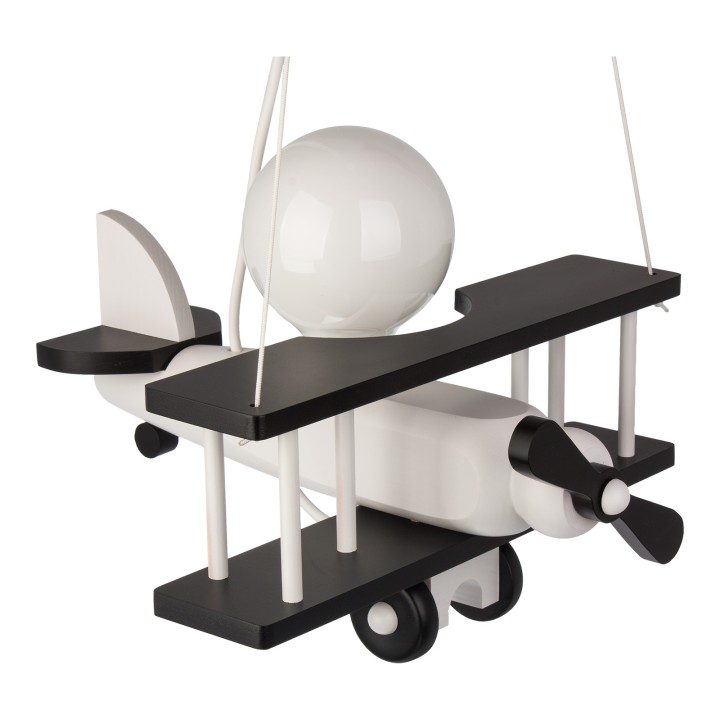 Hanging lamp Aeroplane small black and white