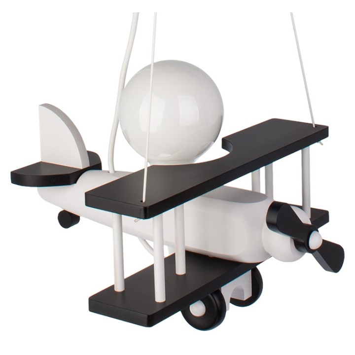Hanging lamp Aeroplane small black and white