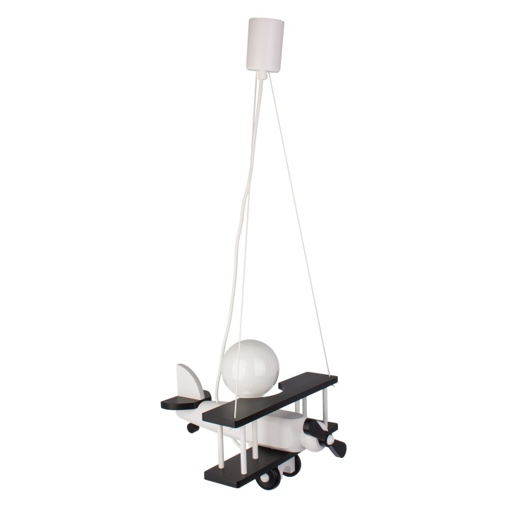 Hanging lamp Aeroplane small black and white