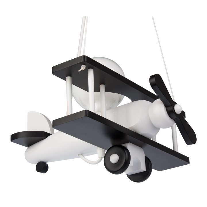 Hanging lamp Aeroplane small black and white