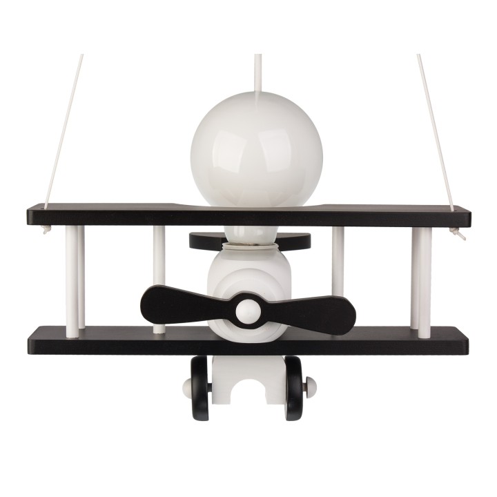 Hanging lamp Aeroplane small black and white