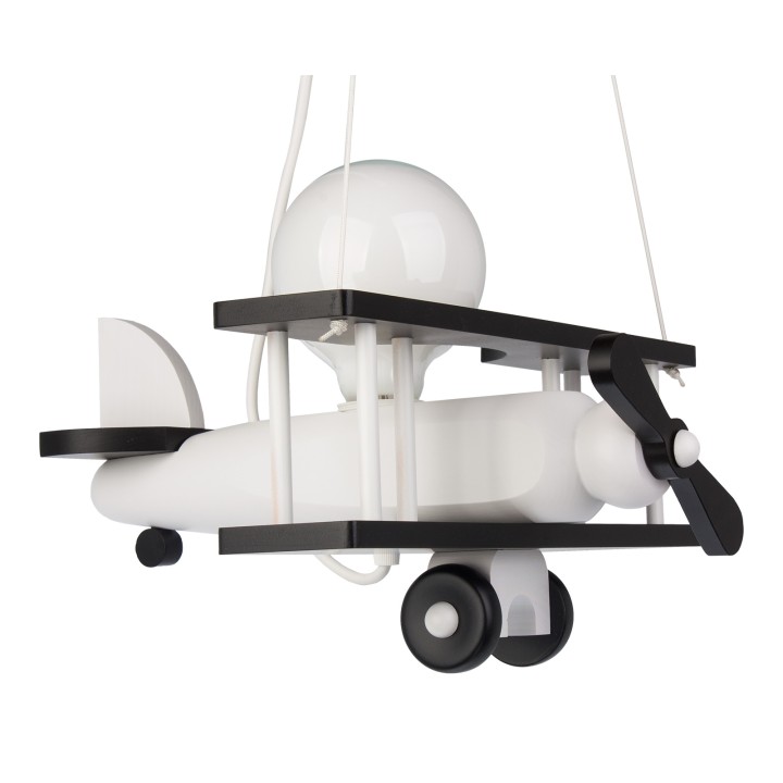 Hanging lamp Aeroplane small black and white