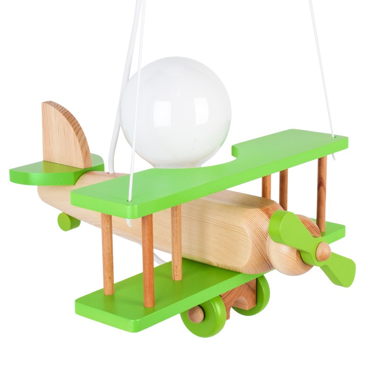 Hanging lamp Aeroplane small green-natural