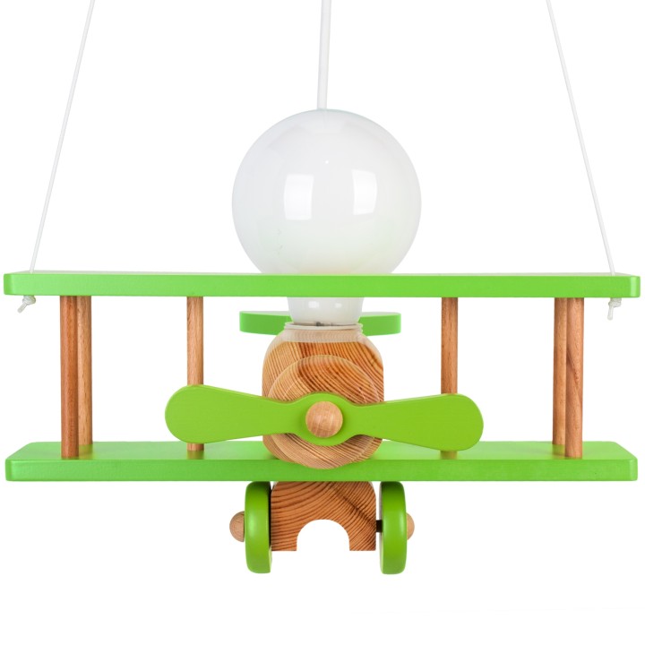 Hanging lamp Aeroplane small green-natural