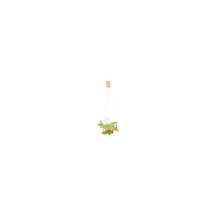 Hanging lamp Aeroplane small green-natural