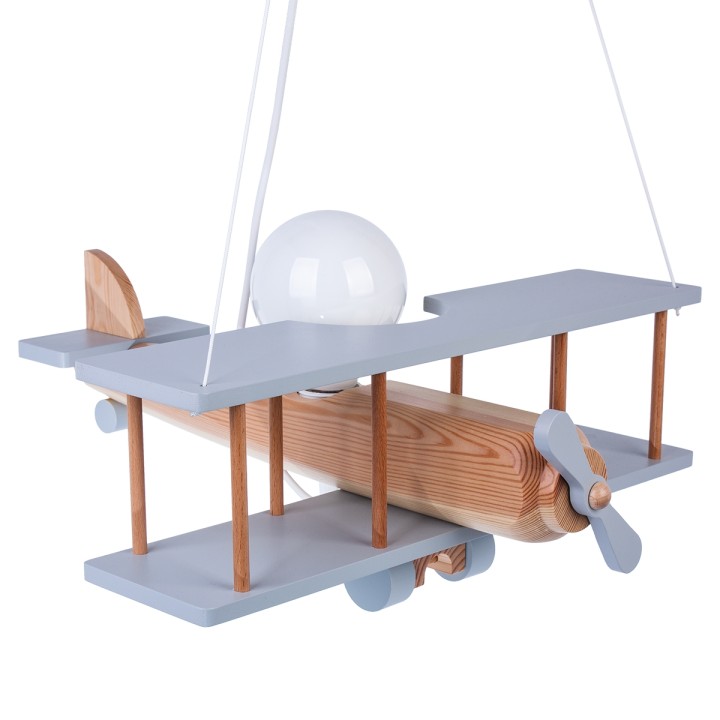 Hanging lamp Large grey-natural aircraft