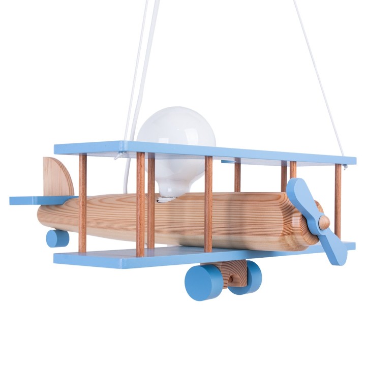Hanging lamp Large blue-natural aircraft