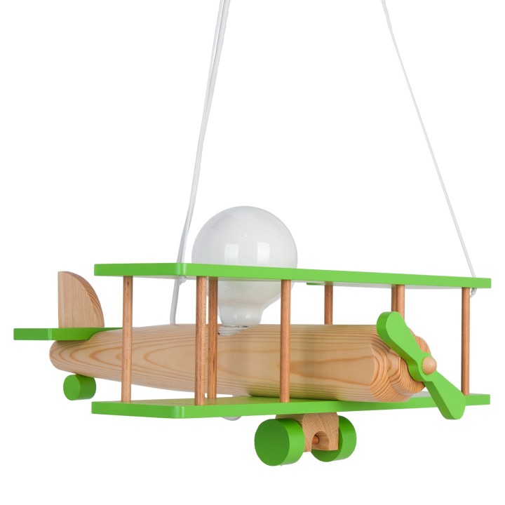 Hanging lamp Plane large green-natural