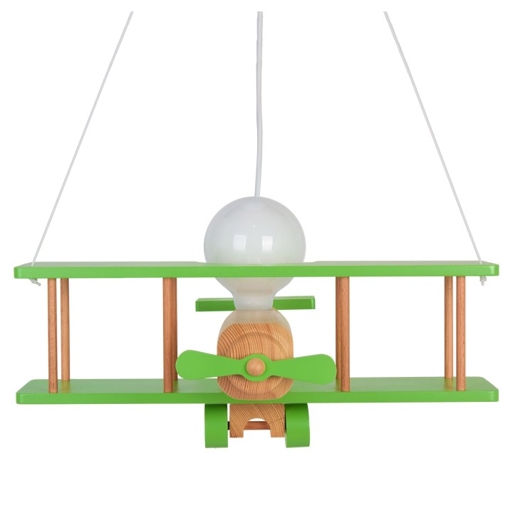Hanging lamp Plane large green-natural