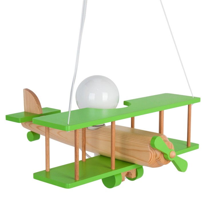 Hanging lamp Plane large green-natural
