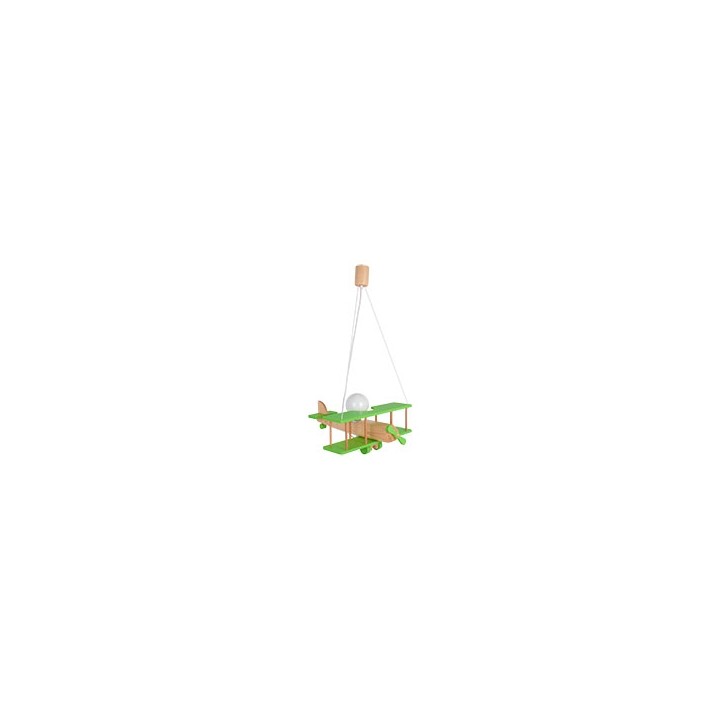 Hanging lamp Plane large green-natural