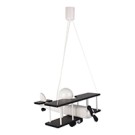 Hanging lamp Aeroplane large black and white