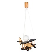 Hanging lamp Aeroplane small black and natural