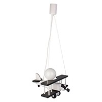 Hanging lamp Aeroplane small black and white
