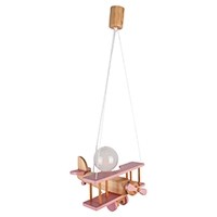 Hanging lamp Aeroplane small natural and pink