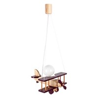 Hanging lamp Aeroplane small natural and purple