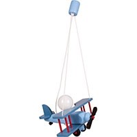 Hanging lamp Aeroplane small blue-black-red
