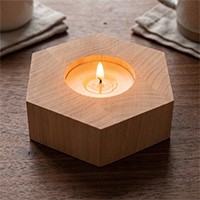 Wooden Hexagonal Alder Candlestick