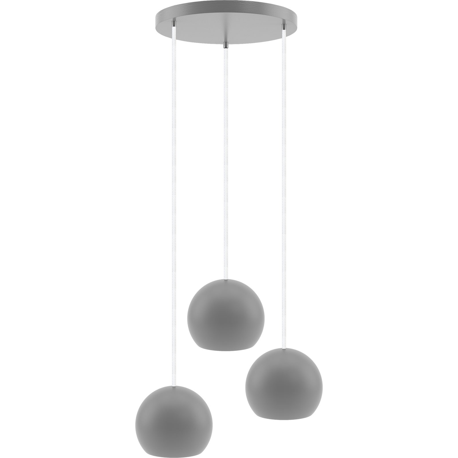 Hanging lamp grey Balli Balle 3 pl (plaphone)