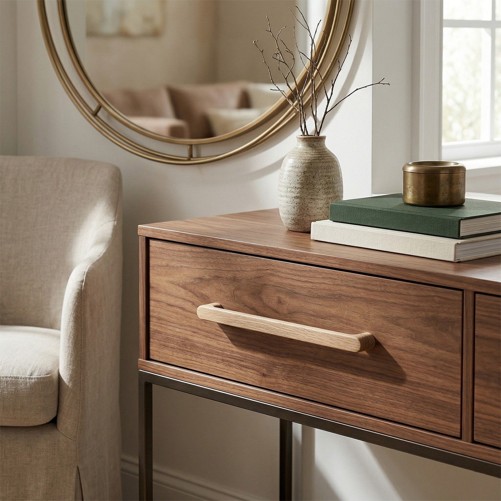 Rounded Wooden Furniture Handle 50cm